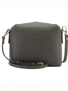 Pourchet Grey Leather canvas shoulder bag